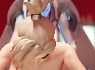 Futanari robot sex with blonde Mercy