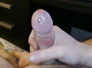 Daddy strokes his pierced cock, moans and blows another big load fo...