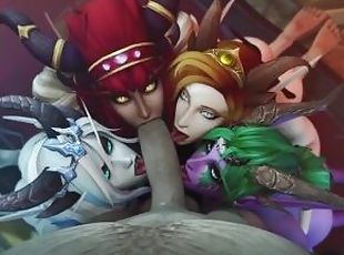 Hot Elves Do Amazing Gangbang Blowjob  Hottest Warcraft Hentai Anim...