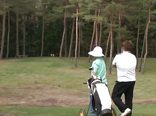 azijski, amaterski, odrasle, japonka, golf