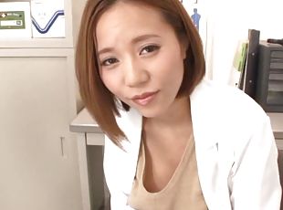 Asian nurse delivers a saucy tit job in epic pov action