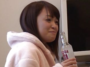 asiatisk, hårig, party, fitta-pussy, hardcore, japansk, par, cowgirl, vild