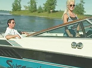 Peter North takes a babe on a speed boat ride and bangs her