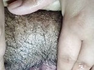 klitta, fet, hårig, masturbation, fitta-pussy, amatör, mörkhyad, milf, bbw, fingerknull