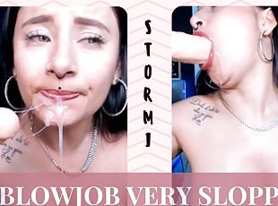 GREAT BLOWJOB AND VERY WET AND MESSY DEEP THROAT, WITH A LOT OF SAL...