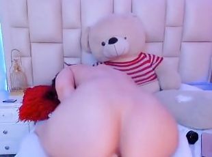 Redhead otaku with a big butt and pale skin fucks her hairy pussy i...