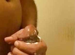 banhos, masturbação, amador, pénis-grande, latina, punheta, penetração-de-braço, sozinho, pénis