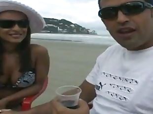 Playful Brazilian honey gets it from behind