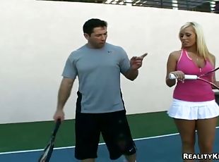Angelina Ashe Learns to Hit a Backhand and Suck and Fuck on Tennis ...