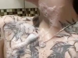 bañando, orgasmo, amateur, chorro-de-corrida, famoso, brasil, rubia, ducha, a-solas, cornudo