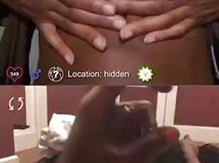black girl with perfect tits watches me cum