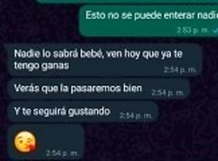 Chat de WhatsApp con mi padrastro caliente, término en su cuarto fo...