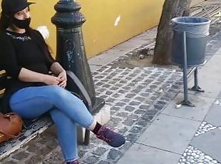 CRAZY UNKNOWN AND EXHIBITIONIST GIRL ON THE STREET SHOWS ME HER TIT...