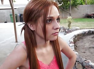 Stunning redhead girl finally sees how it feels to get blacked!