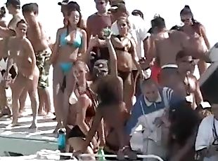 zunaj, zabava, skupinski-seks, plaža, noro, naravno, pirced, bikini, jahta