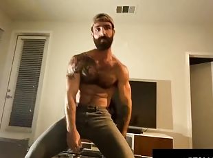 RagingStallion - Hairy Twink Striptease and Blowjob