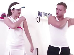 Tennis player teen sucking cock nicely