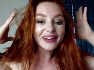 Redhead slut Lacy Lennon opens her legs to play with sex toys