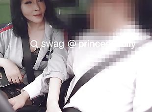 Fake taxi Fuck Asian passenger princessdolly with black stockings. ...