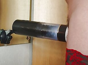 my bestvibe hand free thrusting masturbator cup on my cock