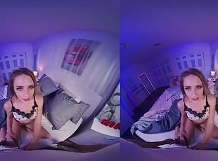 VR BANGERS Petite teen Kyler Quinn dreaming about a big cock in her...