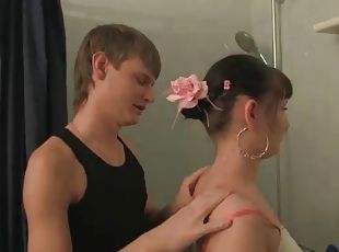 Mesmerizing sex in the bathroom with couple