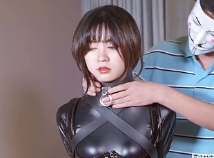 asiatique, ados, jouet, japonais, bdsm, latex, bâillonnement, bondage, femme-dominatrice