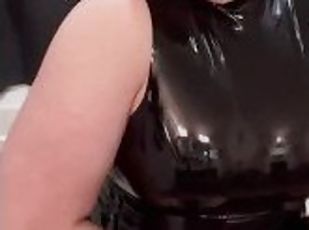 gros-nichons, masturbation, amateur, ados, fétiche, latex, solo, cuir