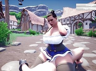 Octoberfest German Barmaid Outfit Feign gameplay PAWG BBW cowgirl f...