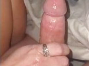 femme, amateur, mature, ejaculation-sur-le-corps, énorme-bite, branlette, couple, mari, bite