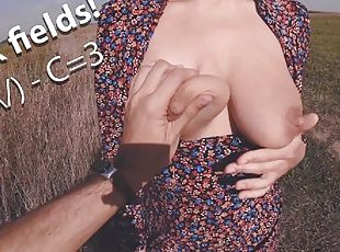 MarVal - Girl With Beautiful Dress Flashing Her Big Saggy Boobs On The Public And Doing Hand Job For Stranger 