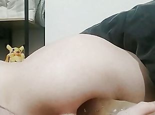 French sissy fuck herself with a dildo