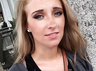 Blonde girl's first time having hardcore sex on camera