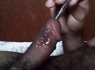 Cock sounding with so much precum