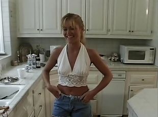 She hires a handyman and has him fuck her in the kitchen