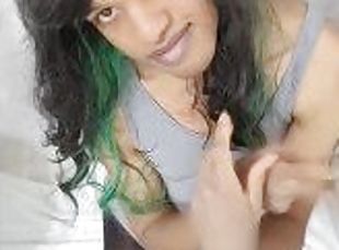 Playful TikTok HRT Trans Goth Girl Cosplayer Tgirl Dances in Shiny ...