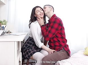 Hardcore dicking in missionary position with sexy Rin White