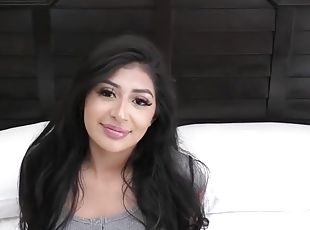 Watch this hot Latina teen with big nipples giv