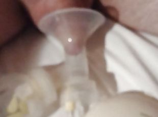 small cut cock is milked by a breast pump - less than a minute to premature cum