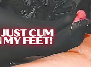 Hard Pantyhose Footjob & Ruined Orgasm! Sexy Feet Ballbusting C...