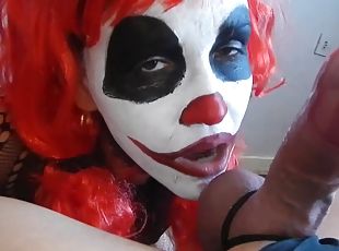 Clown Gives Blowjob To Mysterious Masked Man And Gets What He Deser...