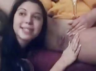 Lustful lesbian teens licking shaved pussy