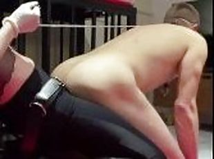Anal training and deep throat session for femboy cuckold. Full vide...