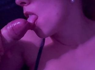 Blowjob and pussy fingering before bedtime