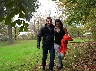 Czech dirty slut Gabriela enjoys outdoor sex with  horny boy