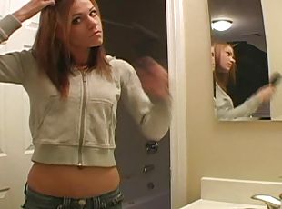 Watch teen beauty do her hair and makeup