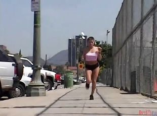 Hotting Jogging Chick Gets A Gangbang