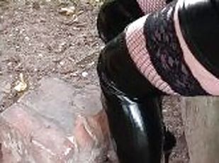 cul, gros-nichons, en-plein-air, public, maigre, amateur, bas, latex, maîtresse, domination