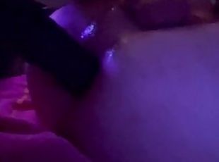 Aggressive pounding anal with big dildo