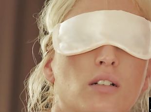 Beautiful blonde blindfolded for passionate sex and wild orgasms - ...
